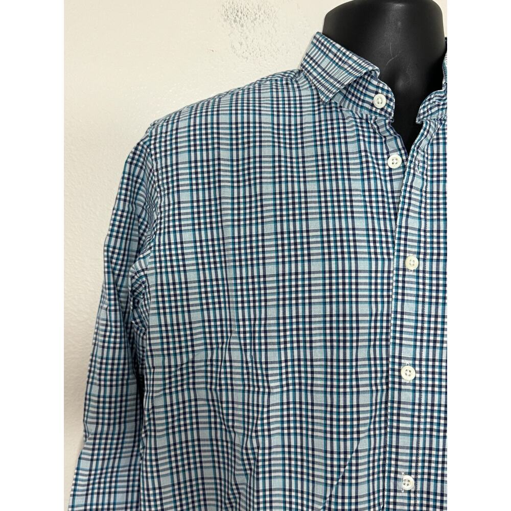 Billy Reid Mens Medium Standard Cut Button Down Blue Multi Plaid Shirt Italy - Picture 5 of 12